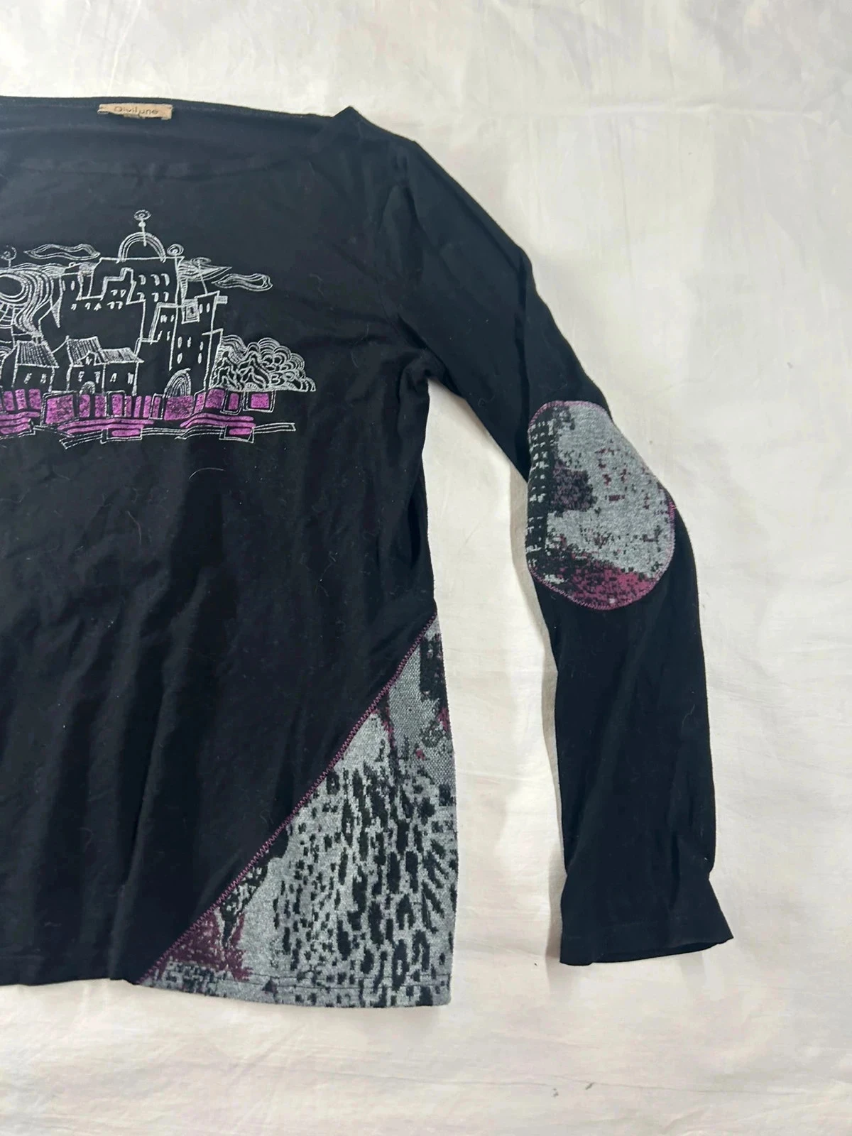 Zwarte vintage geprinte trui Di Vilune van viscose – photo 3